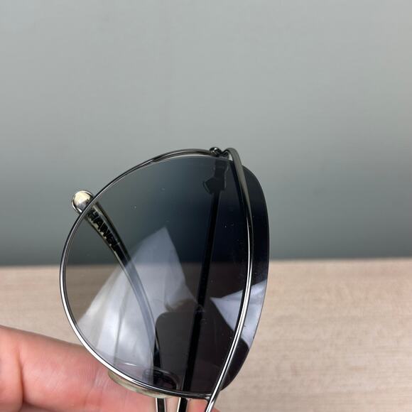 Chanel 4181 Cat Eye Sunglasses Silver Tone Wire Black Aviators Luxury Designer - Picture 4 of 16